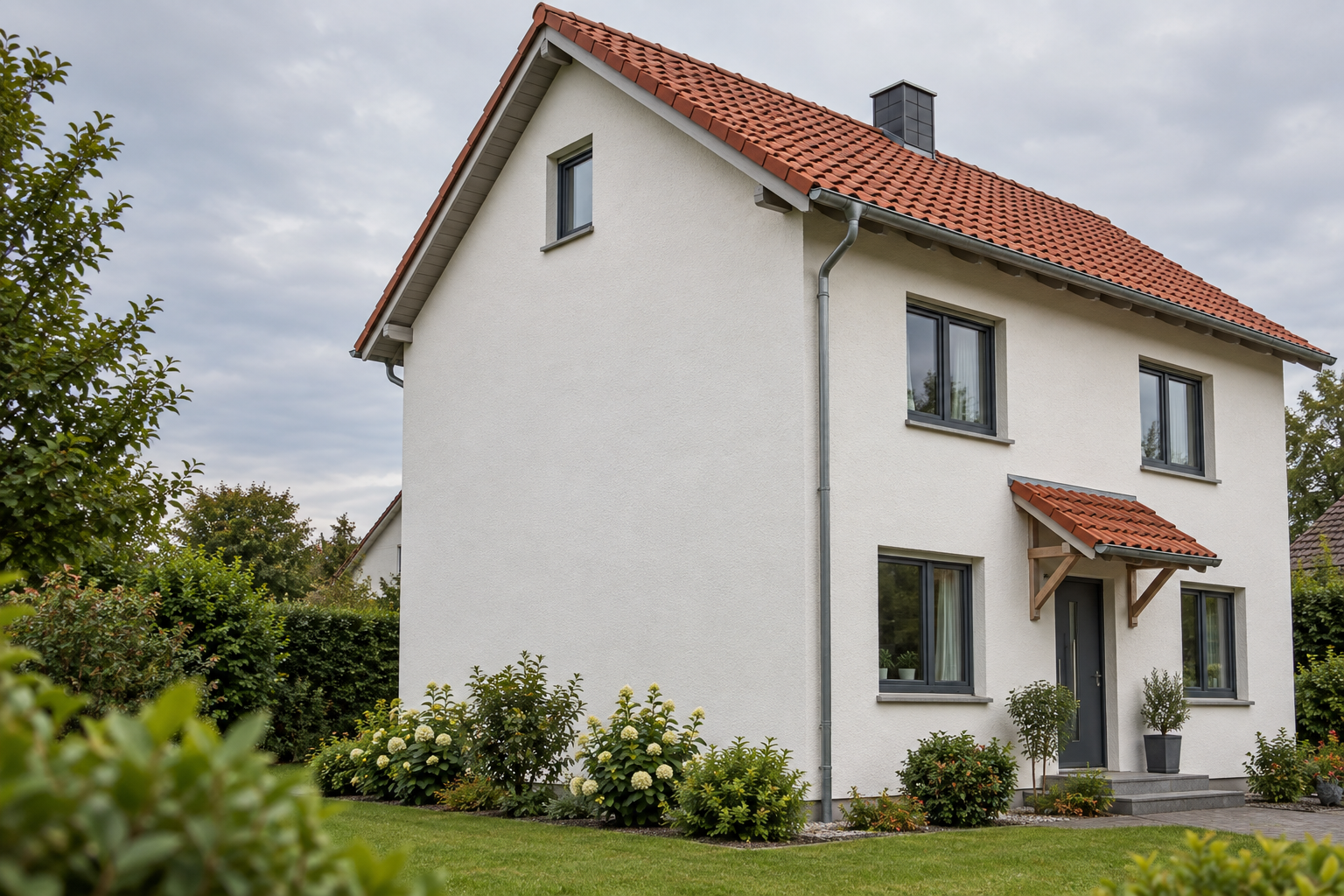 Symbolbild einer verputzten Wohnhausfassade